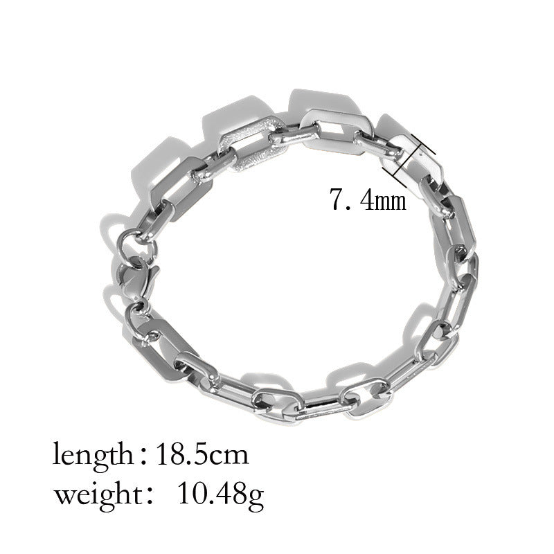 European and American ins high-end bracelet stainless steel 18k gold-plated versatile bracelet niche women's simple jewelry wholesale
