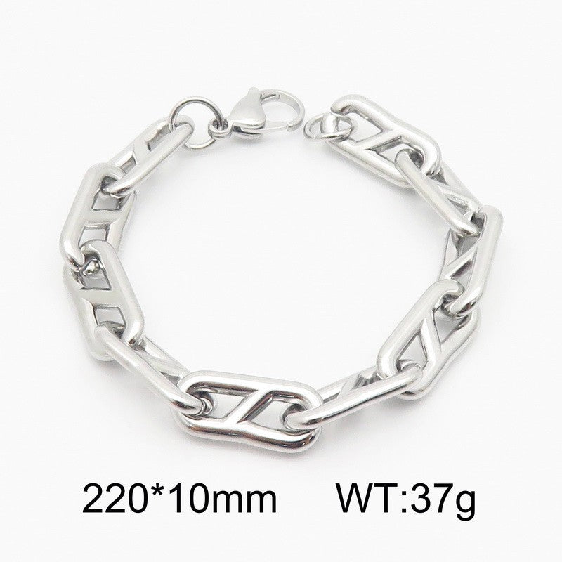 Korean version ins simple stainless steel Japanese chain bracelet trend titanium steel chain 8-shaped jewelry bracelet wholesale