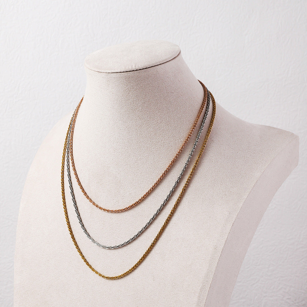 Cross-border stainless steel multi-layer stacked necklace female versatile does not fade high-end jewelry wholesale ins wind collarbone chain