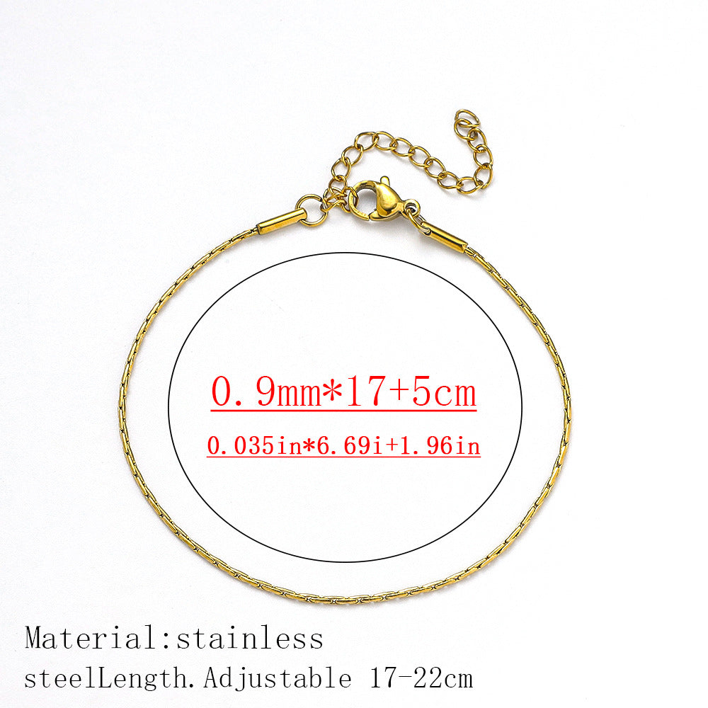 Cross-border women's fashion titanium steel bracelet European and American hot sale plated 18K real gold fashion versatile jewelry stainless steel bracelet