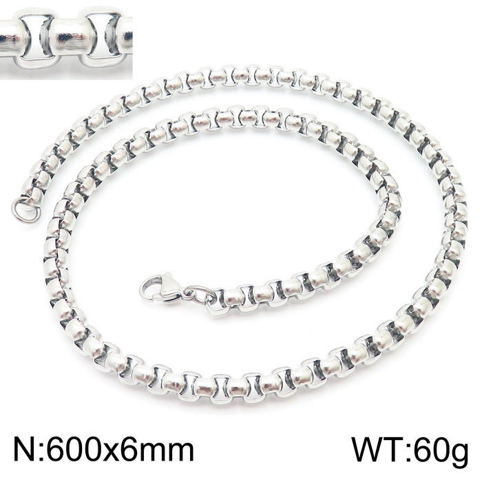 Classic Stainless Steel Pearl Chain Necklace Unisex Multi-Size Necklace Jewelry Pendant with Chain Spot Wholesale