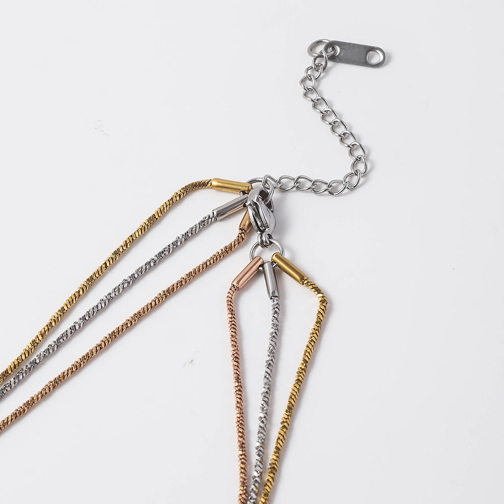 Stainless Steel Twisted Square Snake Bracelet Women's European and American Trend Fashion Furnace 18K Vacuum Electroplating Titanium Steel Snake Bone Chain Bracelet