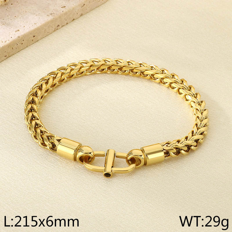 Simple trend personalized stainless steel keel chain Japanese buckle bracelet titanium steel unisex bracelet spot accessories