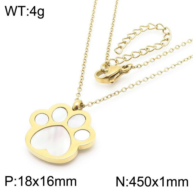 Minimal Paw Print Pendant Necklace