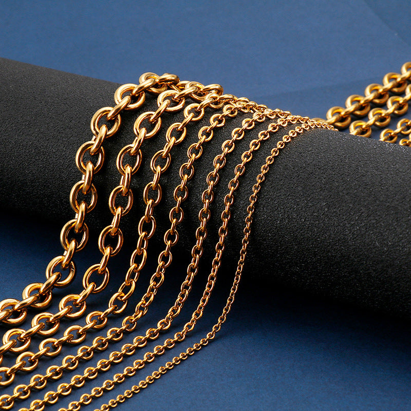 316L Stainless Steel Gold Cable Chain Necklace