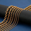 316L Stainless Steel Gold Cable Chain Necklace