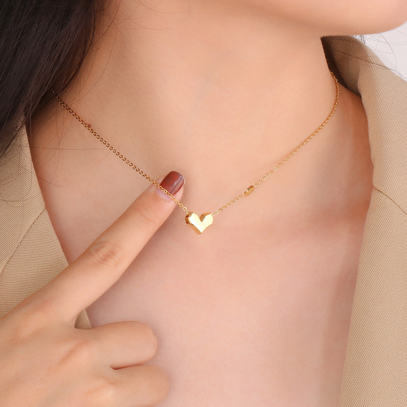 Minimal Heart Chain Necklace – Symbol Accent