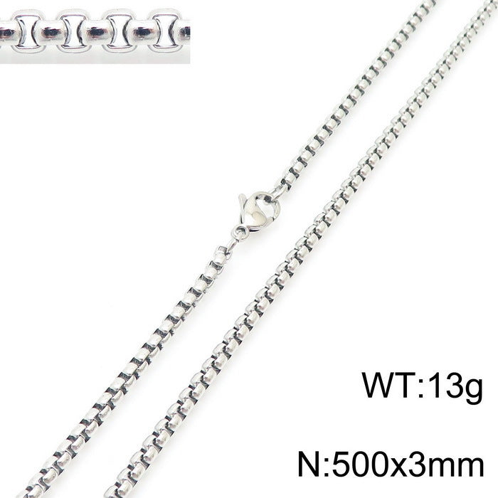 Classic Stainless Steel Pearl Chain Necklace Unisex Multi-Size Necklace Jewelry Pendant with Chain Spot Wholesale