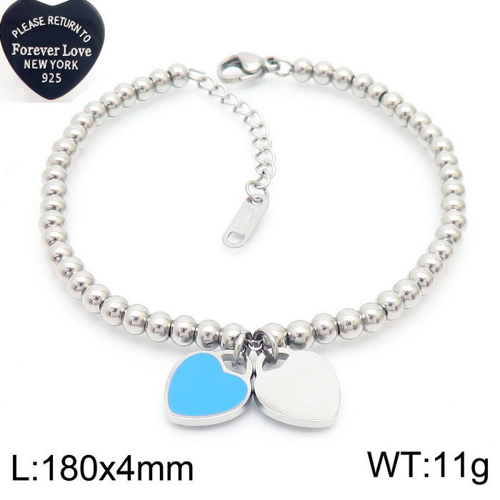 Gold Heart Charm Jewelry Set with Green Enamel Pendant
