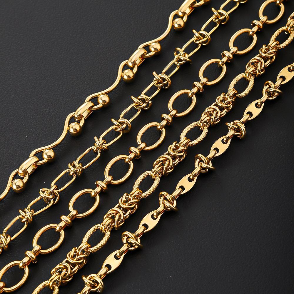 Cross-border stainless steel men's bracelet domineering personality non-fading women's jewelry, electroplated 18k real gold titanium steel bracelet