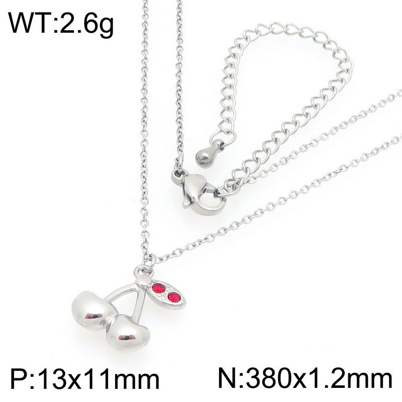 Minimal Cherry Pendant Necklace