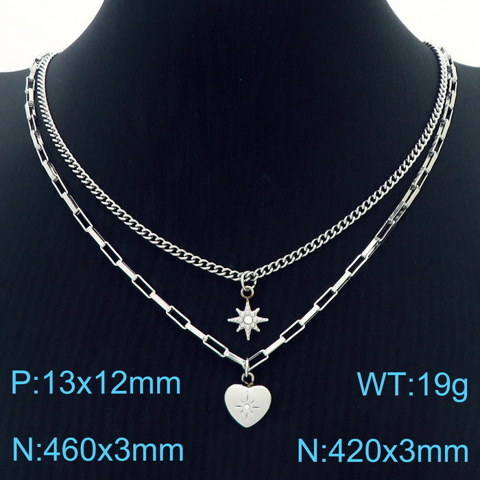 Multi-Chain Heart Pendant Necklace Collection