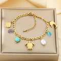 Turquoise & Gold Ocean Charm Jewelry