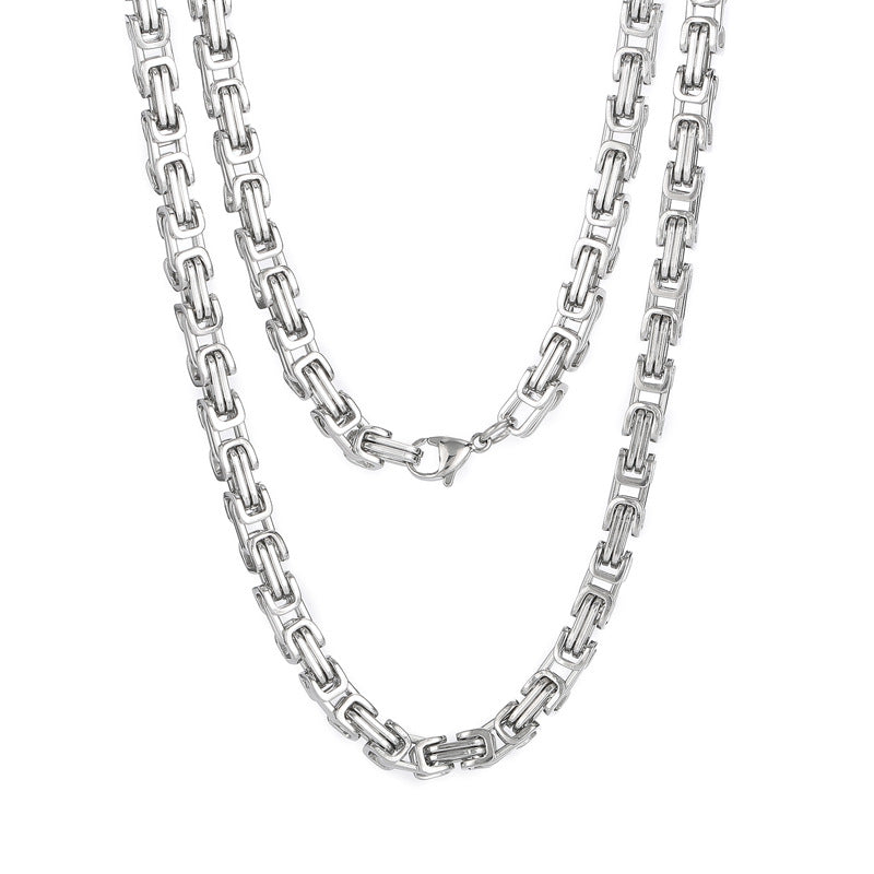 Factory direct supply 5mm chain stainless steel double-piece segment chain emperor chain, multi-specification necklace wholesale