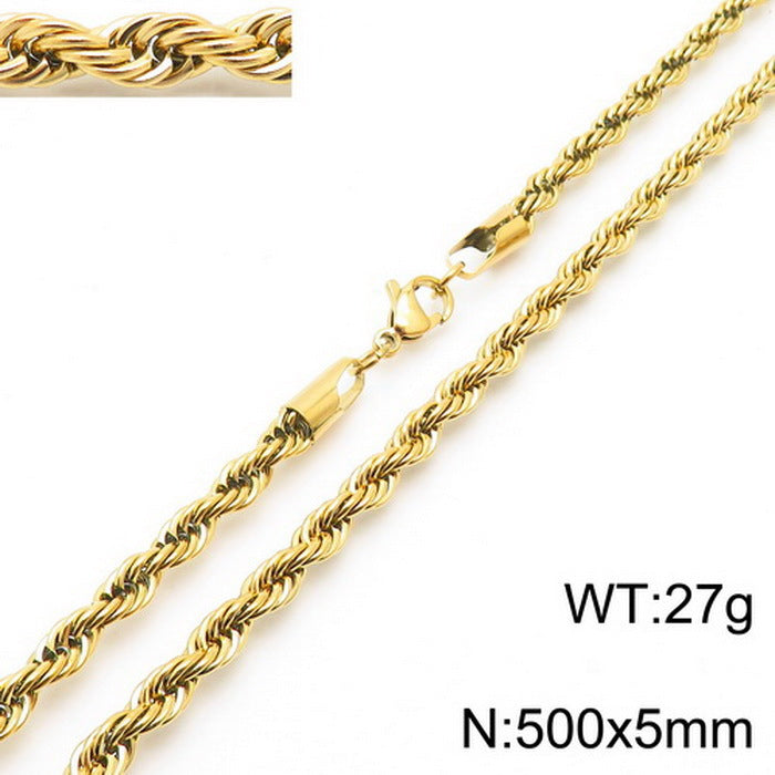 Stainless Steel Rope Chain Necklace