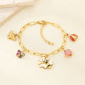 Gold Ladybug Charm Chain Bracelet