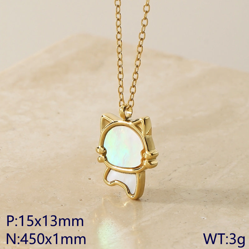 Cute Cat & Butterfly Pendant Necklace