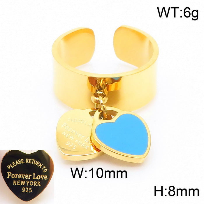 Gold Heart Charm Jewelry Set with Green Enamel Pendant