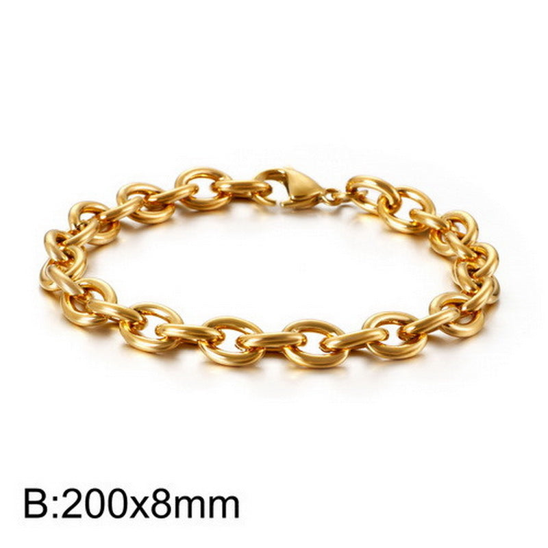 Cross-border foreign trade fashion jewelry, stainless steel chain bracelet ins niche design personalized bracelet women's jewelry