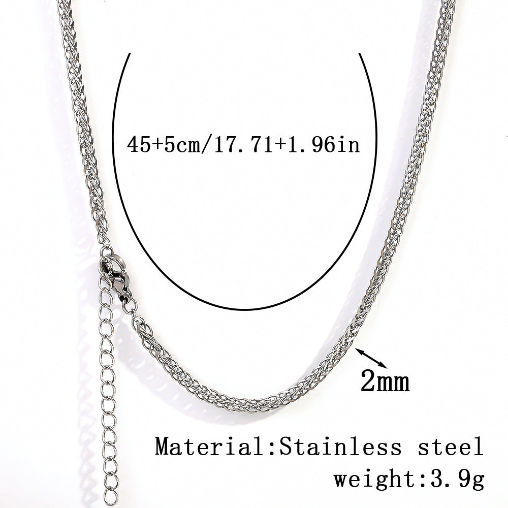 Cross-border women's stainless steel necklace, 18K real gold snake bone chain plain chain fashion collarbone chain versatile titanium steel necklace