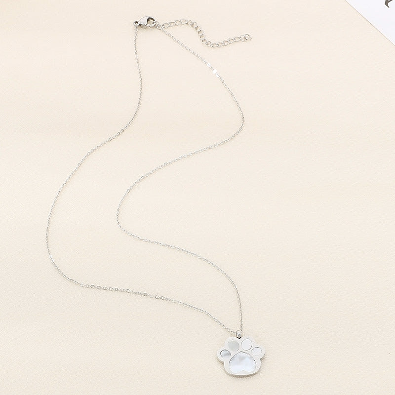 Minimal Paw Print Pendant Necklace