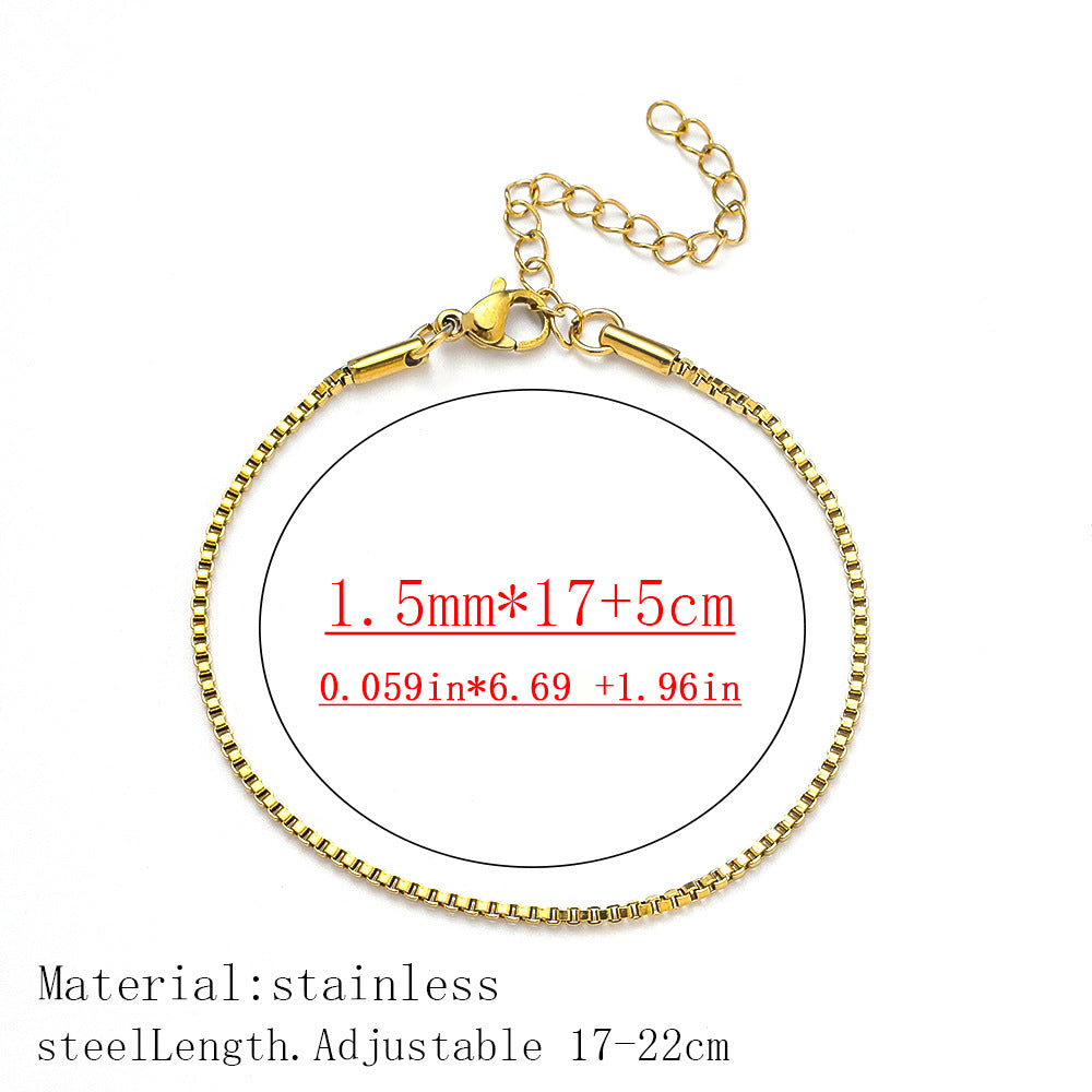 Women's fashion titanium steel bracelet, European and American cross-border hot-selling jewelry fashion versatile plated 18K real gold stainless steel bracelet