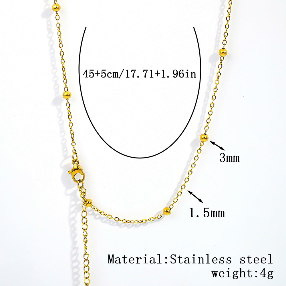 Cross-border women's stainless steel necklace, 18K real gold snake bone chain plain chain fashion collarbone chain versatile titanium steel necklace