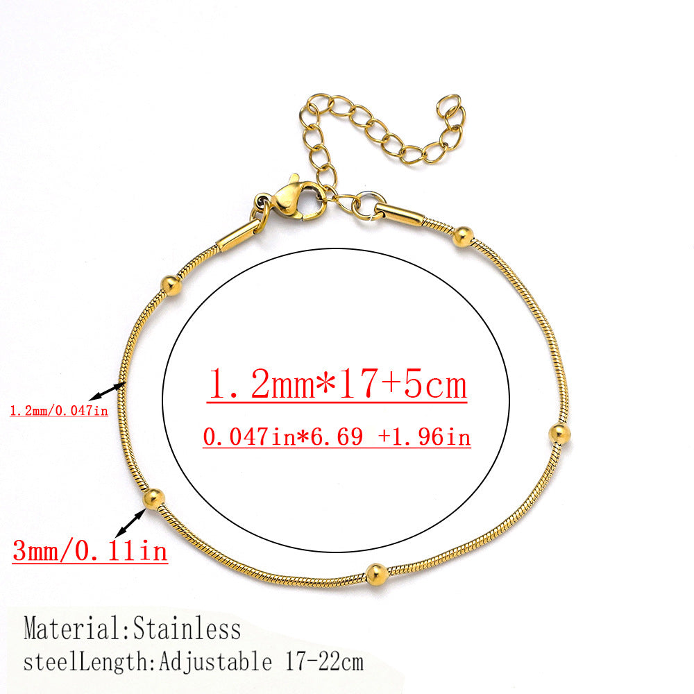 Cross-border women's fashion titanium steel bracelet European and American hot sale plated 18K real gold fashion versatile jewelry stainless steel bracelet