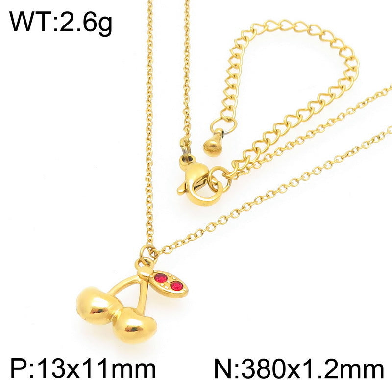 Minimal Cherry Pendant Necklace