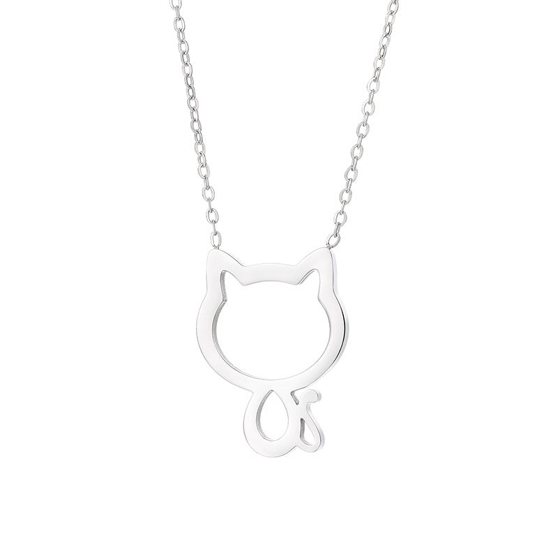 Stainless Steel Pet Lover Letter Pendant Necklace