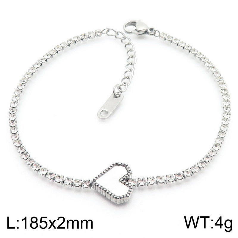 Cross-border stainless steel love bracelet necklace fashion titanium steel jewelry set versatile temperament high-end jewelry spot batch