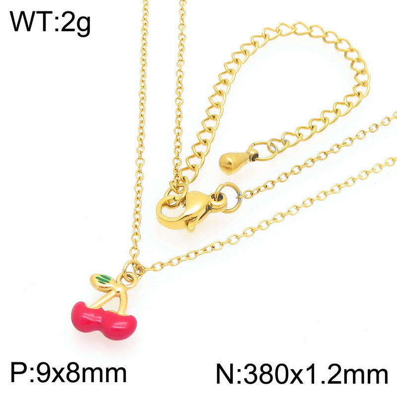 Minimal Cherry Pendant Necklace