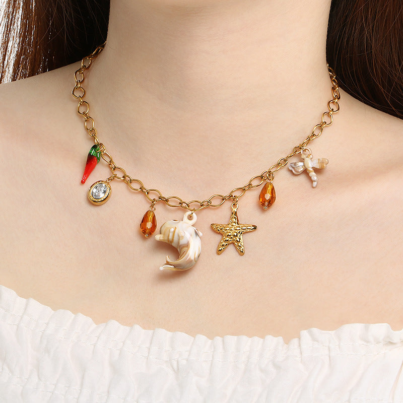 Gold Summer Charm Necklace