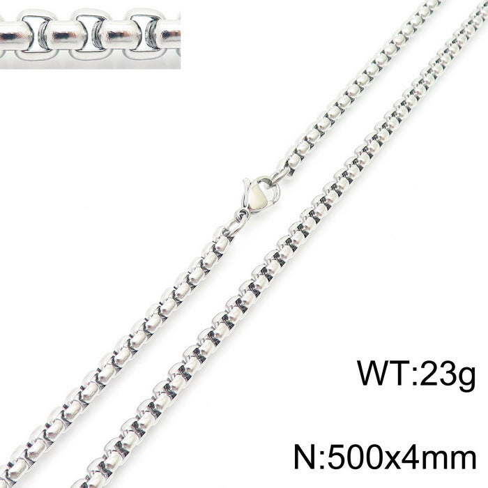 Classic Stainless Steel Pearl Chain Necklace Unisex Multi-Size Necklace Jewelry Pendant with Chain Spot Wholesale