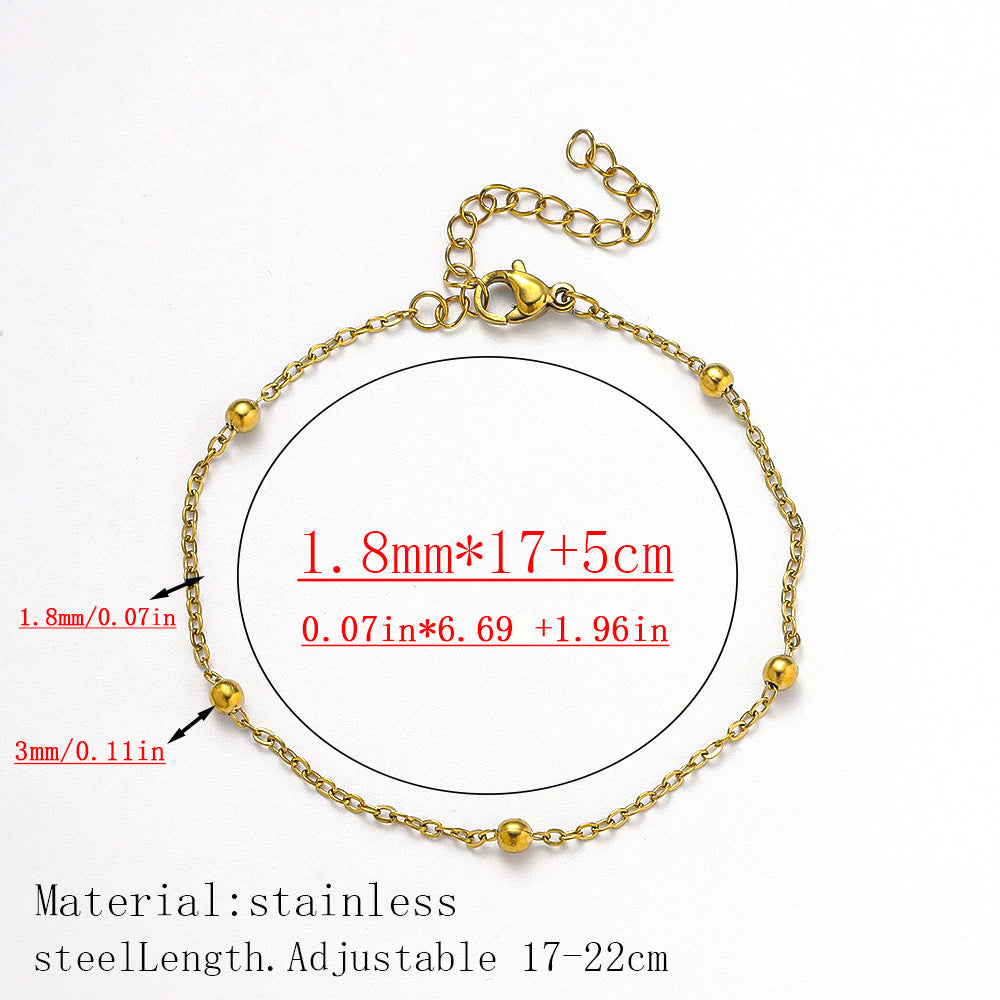 Cross-border women's fashion titanium steel bracelet European and American hot sale plated 18K real gold fashion versatile jewelry stainless steel bracelet