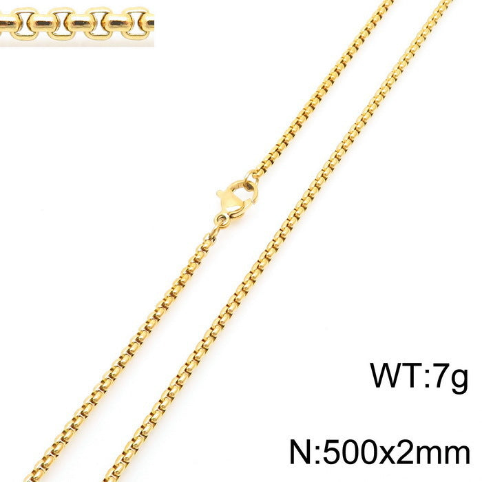 Classic Stainless Steel Pearl Chain Necklace Unisex Multi-Size Necklace Jewelry Pendant with Chain Spot Wholesale