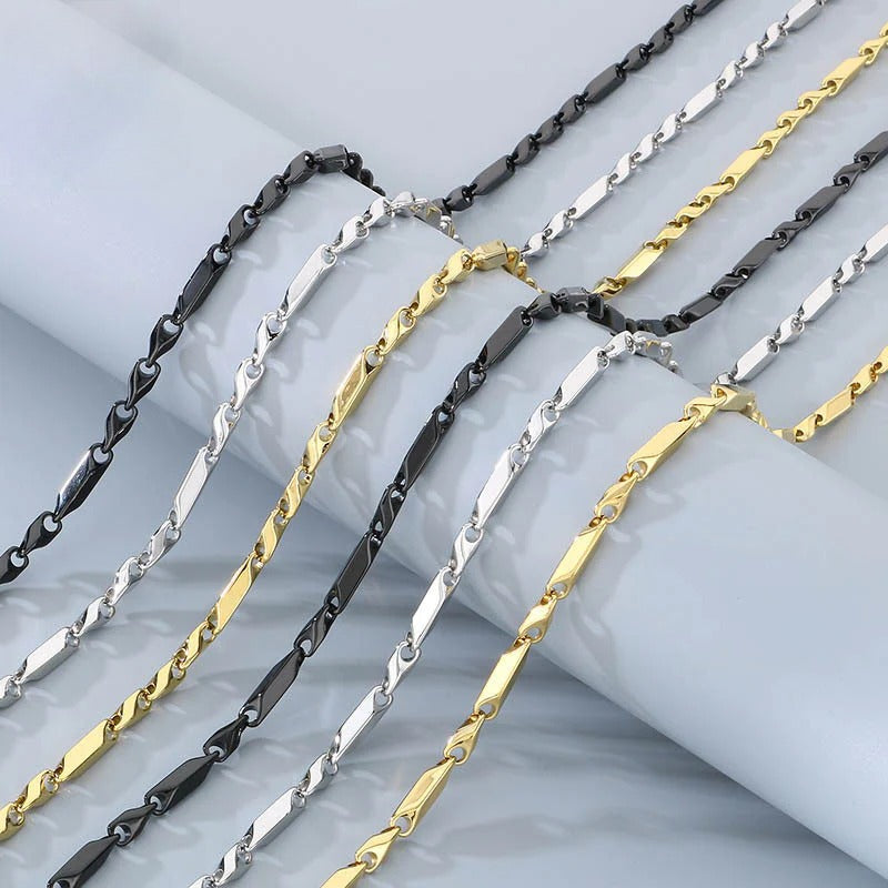 Two-Tone Slim Link Chain Necklace
