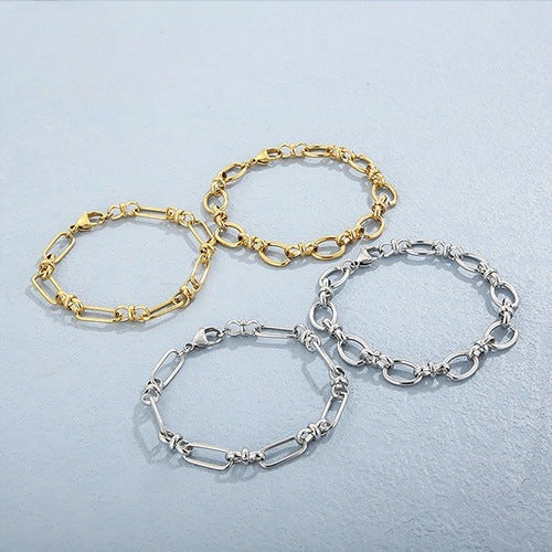 Geometric Mixed-Link Bracelet