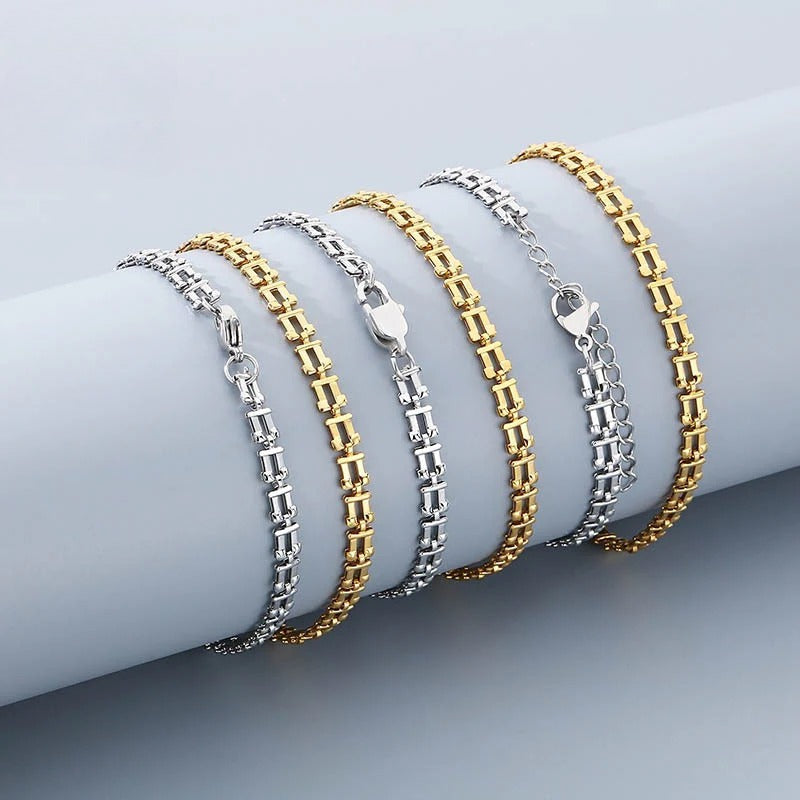 Box Link Chain Bracelet Set