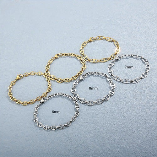 Cutout Oval Link Chain Bracelet