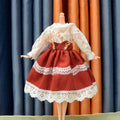 30cm Doll Ball Gown Dress with Strap – Princess Dress Outfit for 12 Inch Doll – Pink Purple Red Tulle Skirt, Handmade Doll Clothes Gift