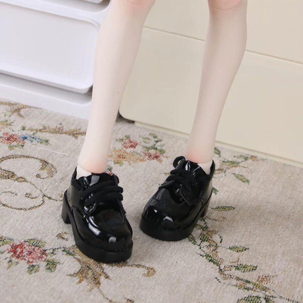 Black Platform BJD Doll Shoes for 24 Inch Dolls, Oxford Style Doll Shoes for 1/3 1/4 1/6 BJD SD Mdd Dolls