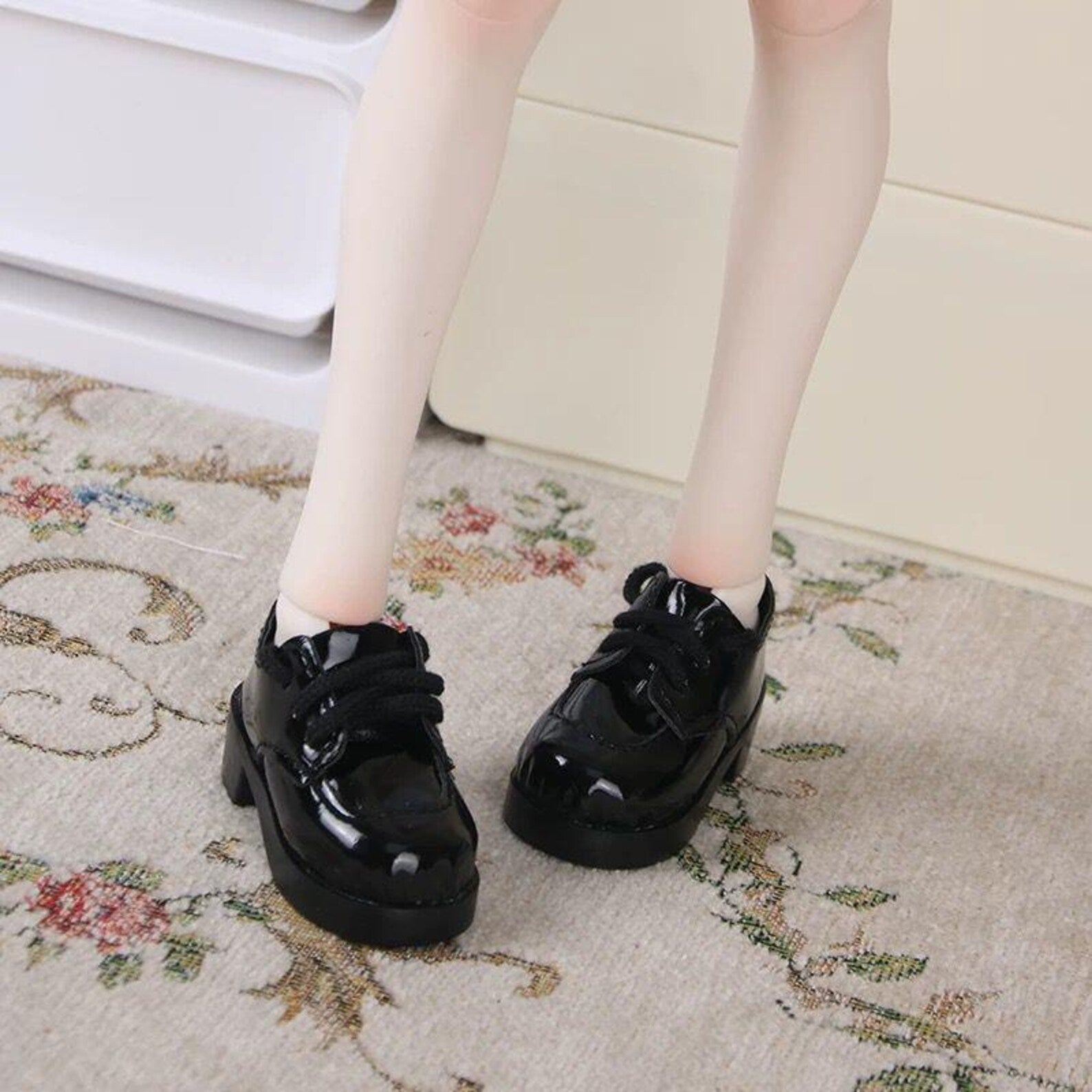 Black Platform BJD Doll Shoes for 24 Inch Dolls, Oxford Style Doll Shoes for 1/3 1/4 1/6 BJD SD Mdd Dolls