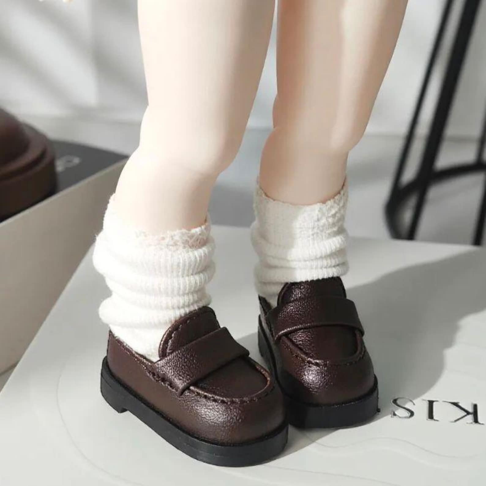 BJD Doll School Shoes 1/6 & 1/4 – Cute Loafer Shoes for YOSD MSD Dolls, Chubby Fit Kawaii Uniform Style Doll Accessories