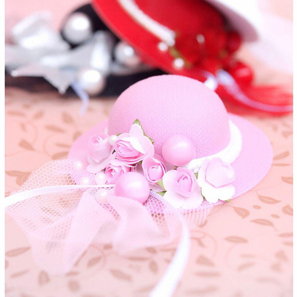Princess Doll Hat for 12 Inch Dolls, Floral Pearl Doll Hat, Wedding Doll Accessories, Handmade Doll Hat for 30cm Dolls, Doll Dress Up Access