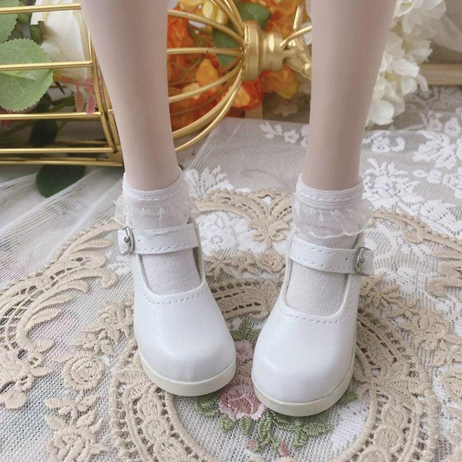 Matte BJD Doll Shoes Mary Jane Style Mini Leather Shoes for 1/6 1/4 1/3 BJD Dolls Classic School Uniform Doll Shoes