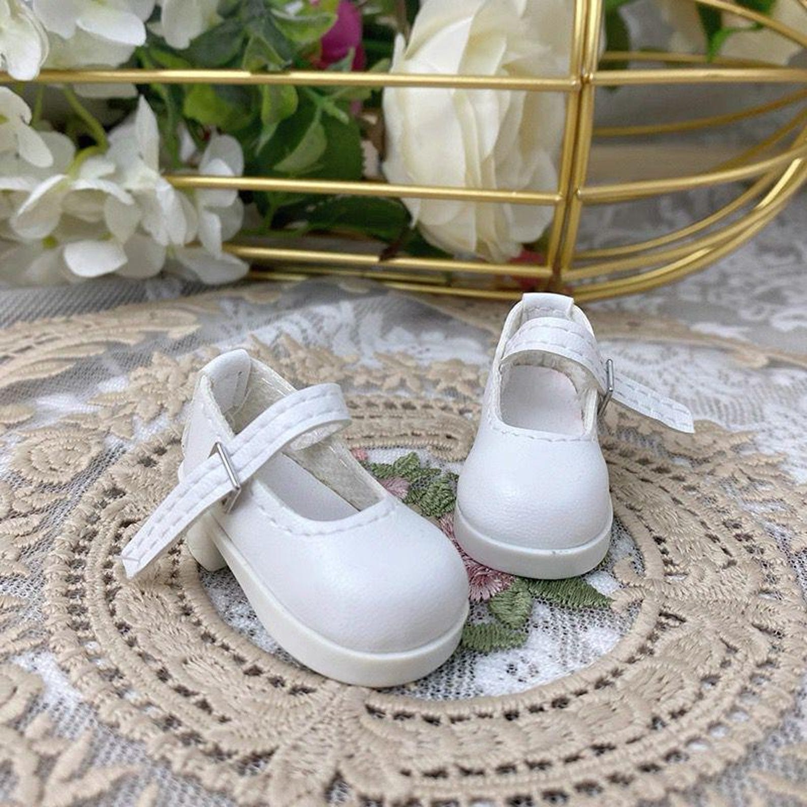 Matte BJD Doll Shoes Mary Jane Style Mini Leather Shoes for 1/6 1/4 1/3 BJD Dolls Classic School Uniform Doll Shoes