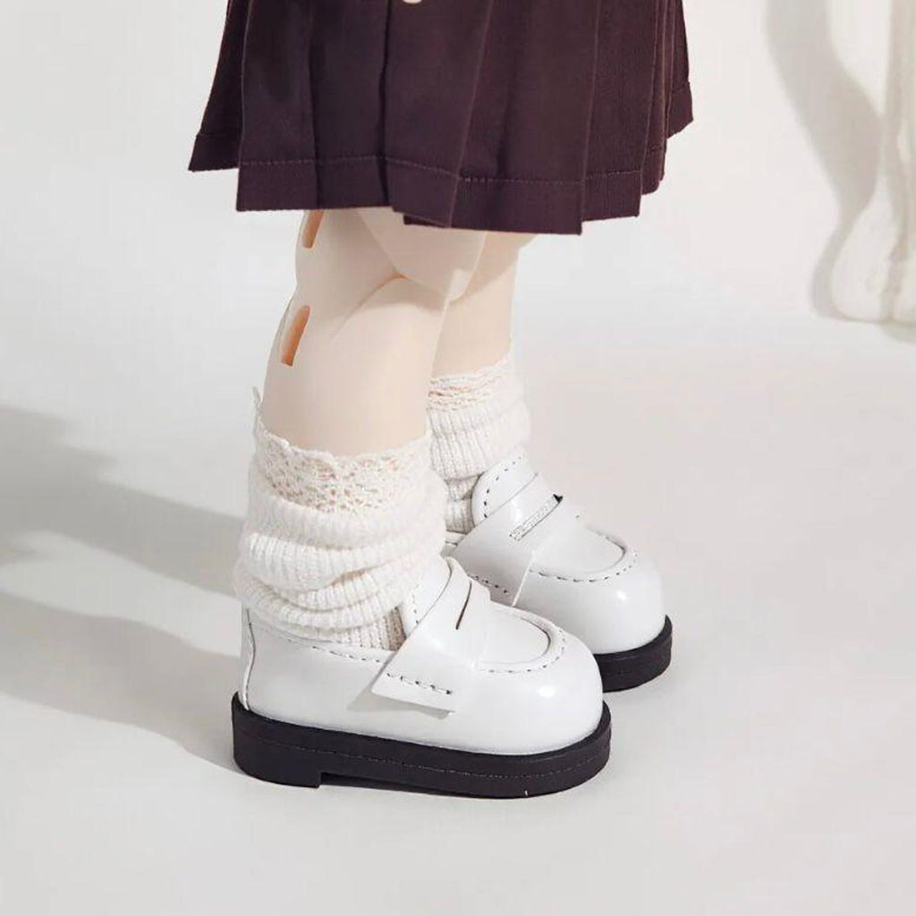 BJD Doll School Shoes 1/6 & 1/4 – Cute Loafer Shoes for YOSD MSD Dolls, Chubby Fit Kawaii Uniform Style Doll Accessories