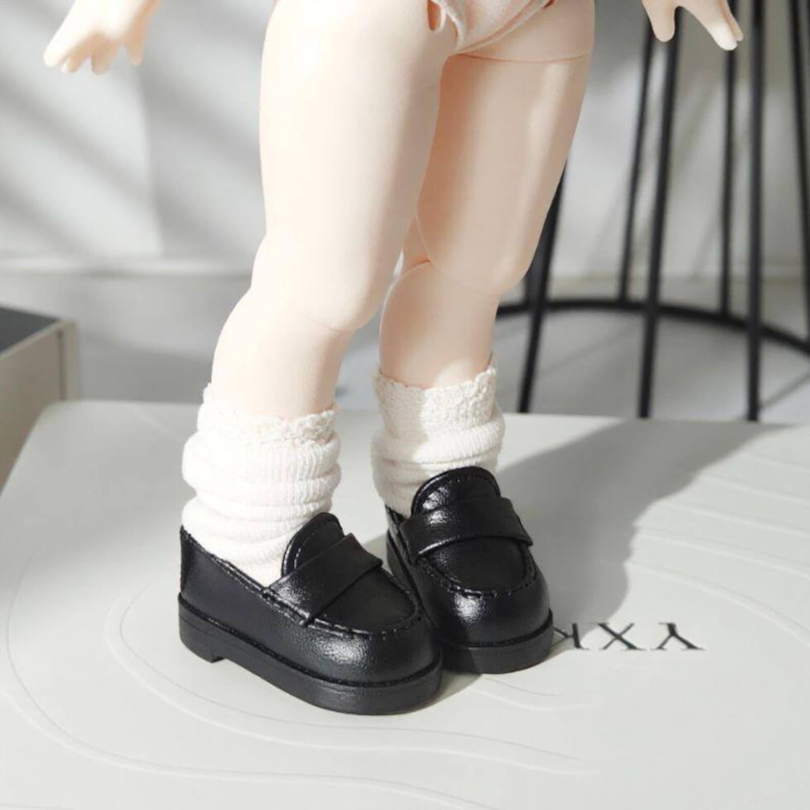 BJD Doll School Shoes 1/6 & 1/4 – Cute Loafer Shoes for YOSD MSD Dolls, Chubby Fit Kawaii Uniform Style Doll Accessories
