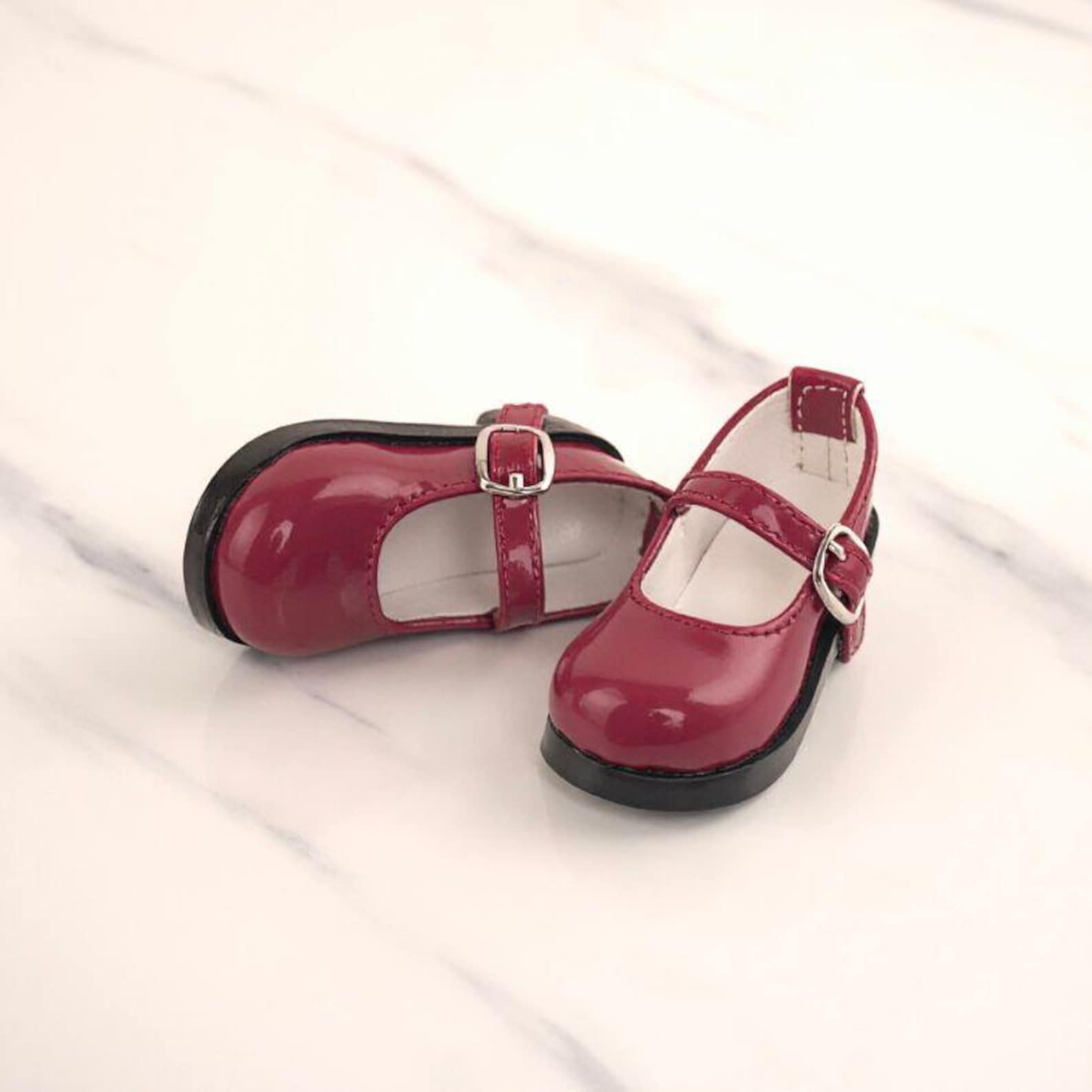 BJD Doll Mary Jane Shoes 1/6 1/4 1/3 – Glossy Patent Doll Shoes, Minimalist Kawaii Style, YOSD MSD Sd Doll Accessories